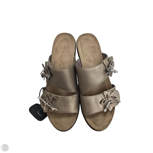 Sandals Heels Block By Dansko In Gold, Size: 7.5