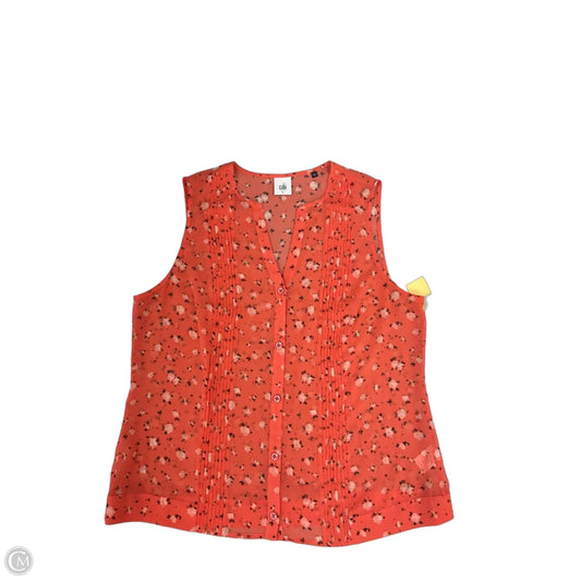 Top Sleeveless By Cabi In Coral, Size: L