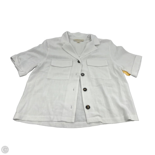 Top Short Sleeve By Monteau In White, Size: L