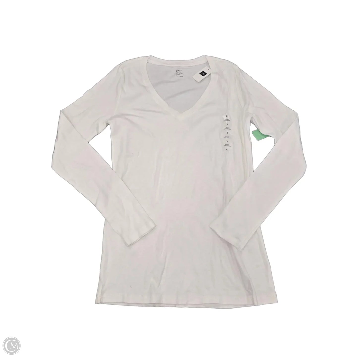 Top Long Sleeve Basic By Gap In White, Size: L