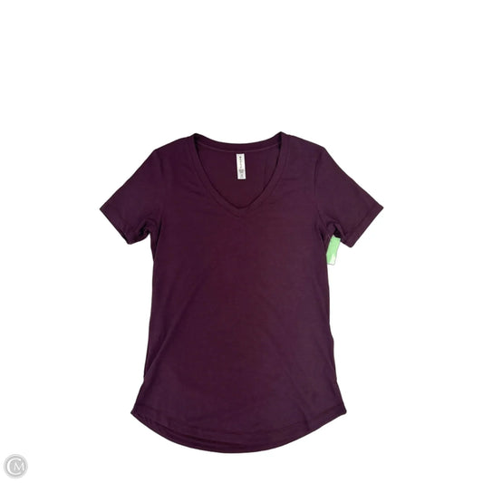 Top Short Sleeve By Athleta In Purple, Size: Xxs