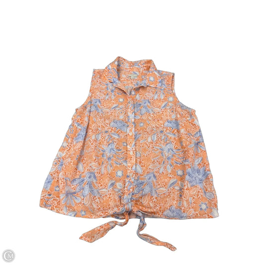 Top Sleeveless By Talbots In Blue & Orange, Size: M