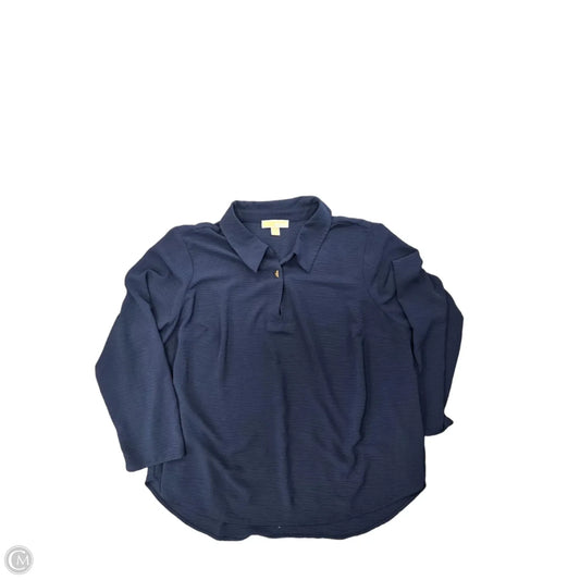 Top Long Sleeve By Michael By Michael Kors In Navy, Size: 3x