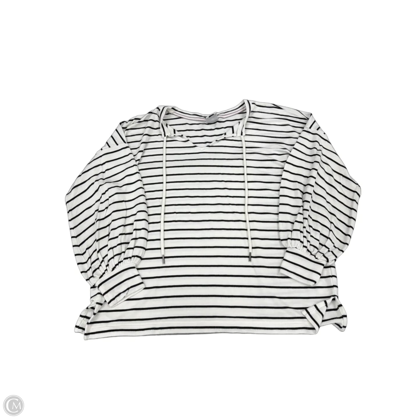 Top Long Sleeve By Cabi In Black & White, Size: S