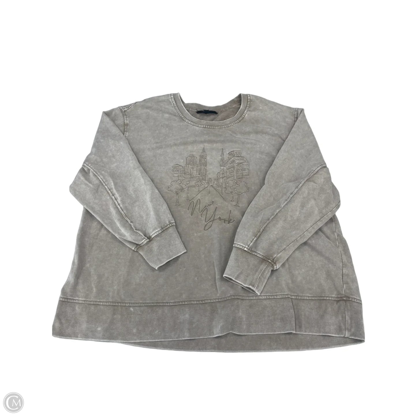 Top Long Sleeve By Jane And Delancey In Tan, Size: 1x