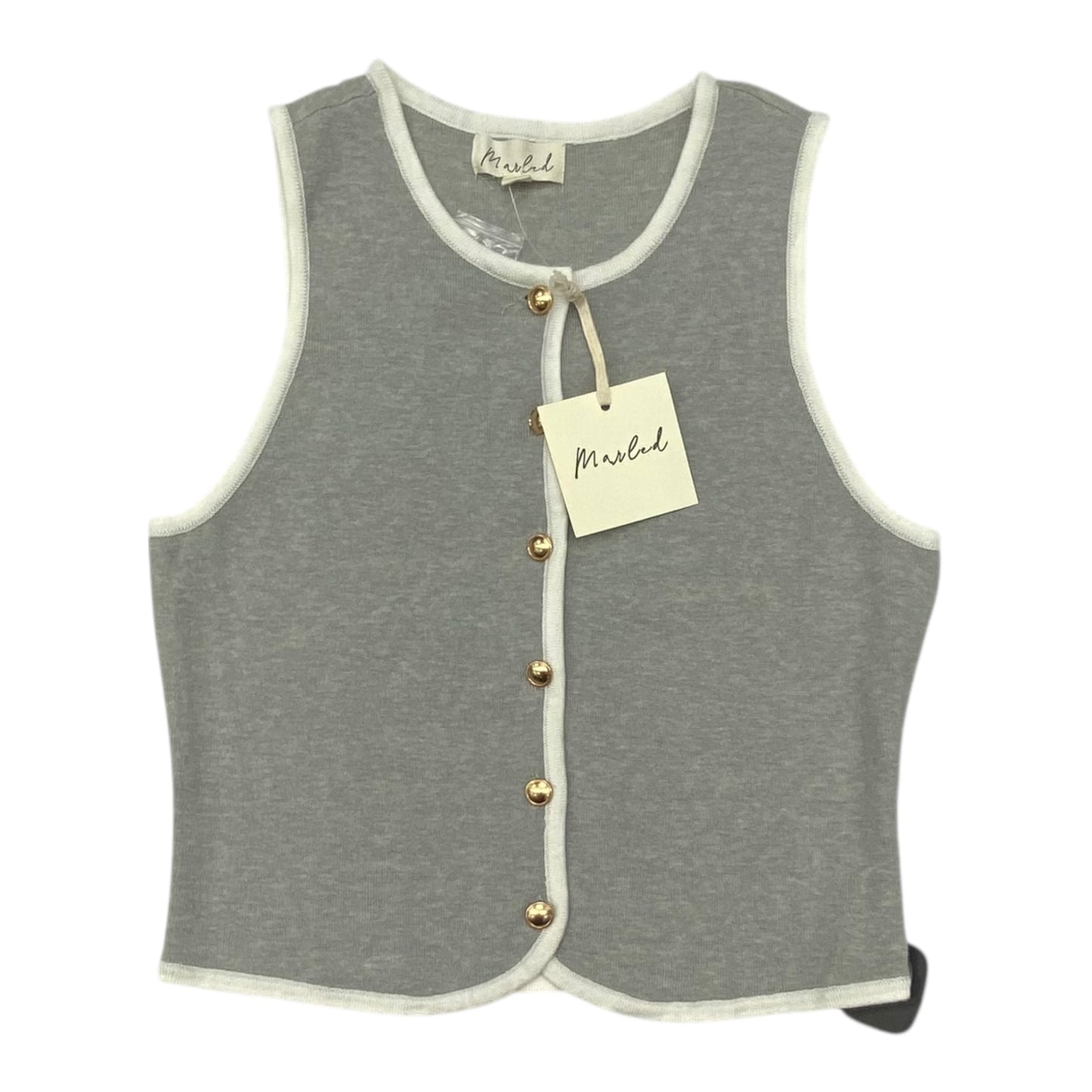 Top Sleeveless By Marled In Grey & White, Size:Xs