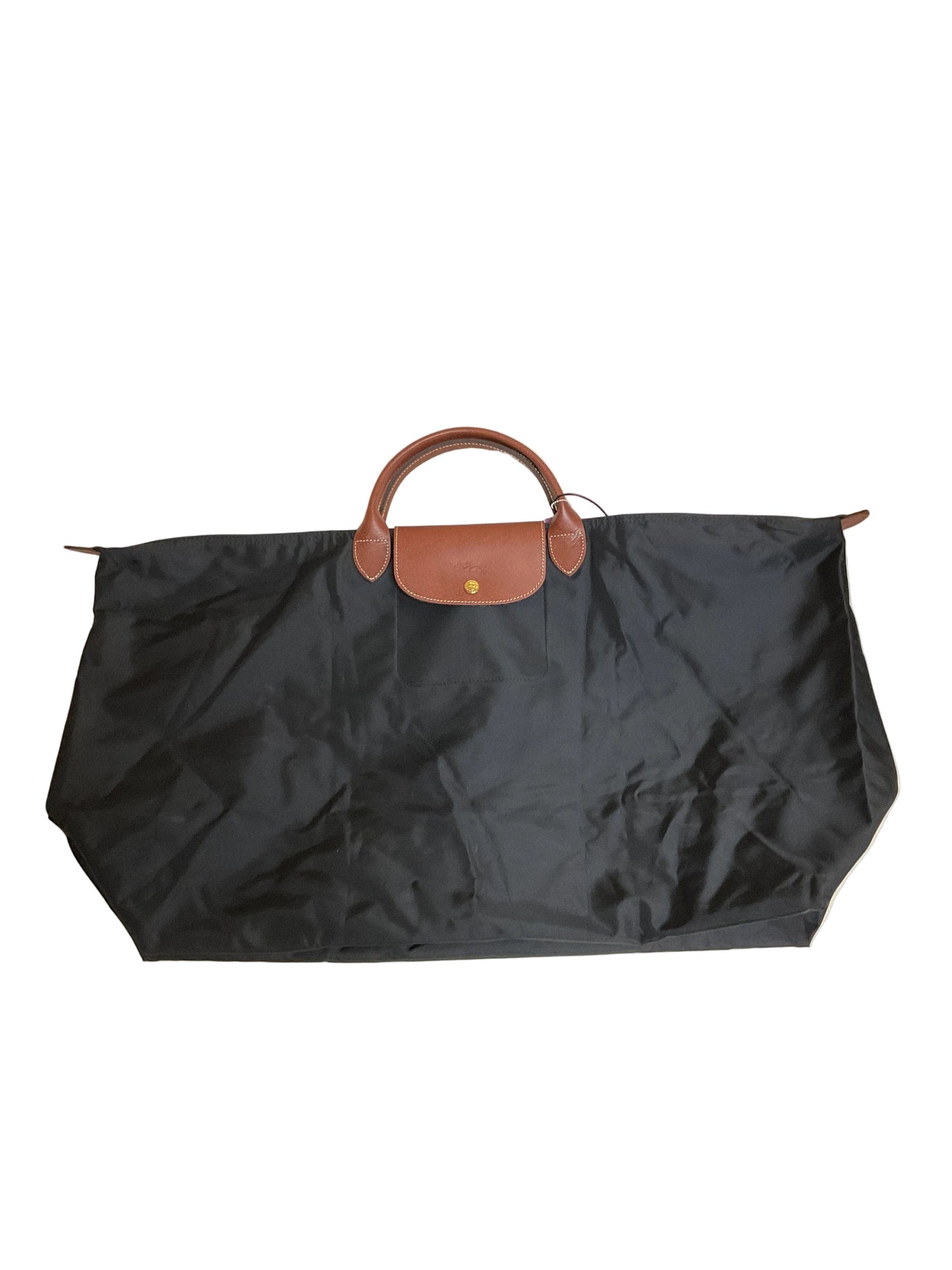 Handbag Designer By Longchamp In Black & Brown, Size:Large