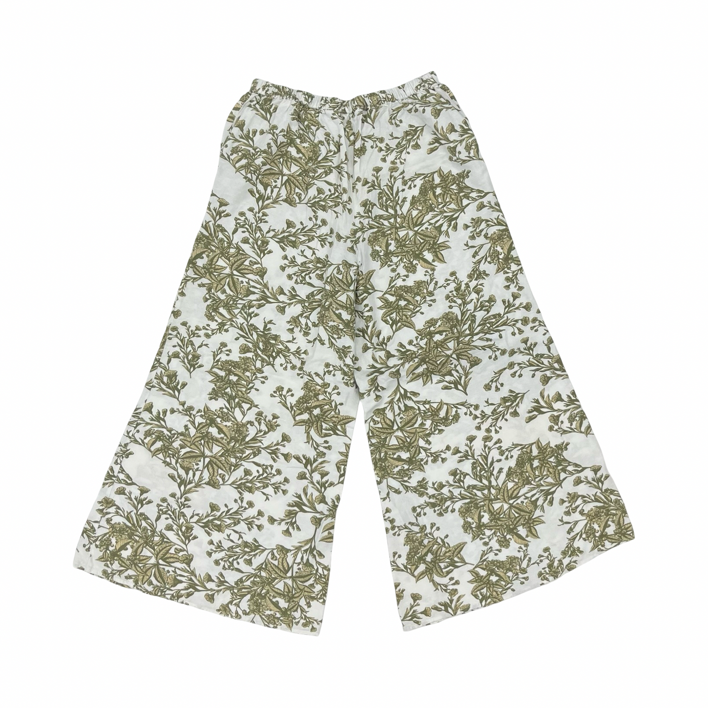 Pants Wide Leg By Clothes Mentor In Green & White, Size:L