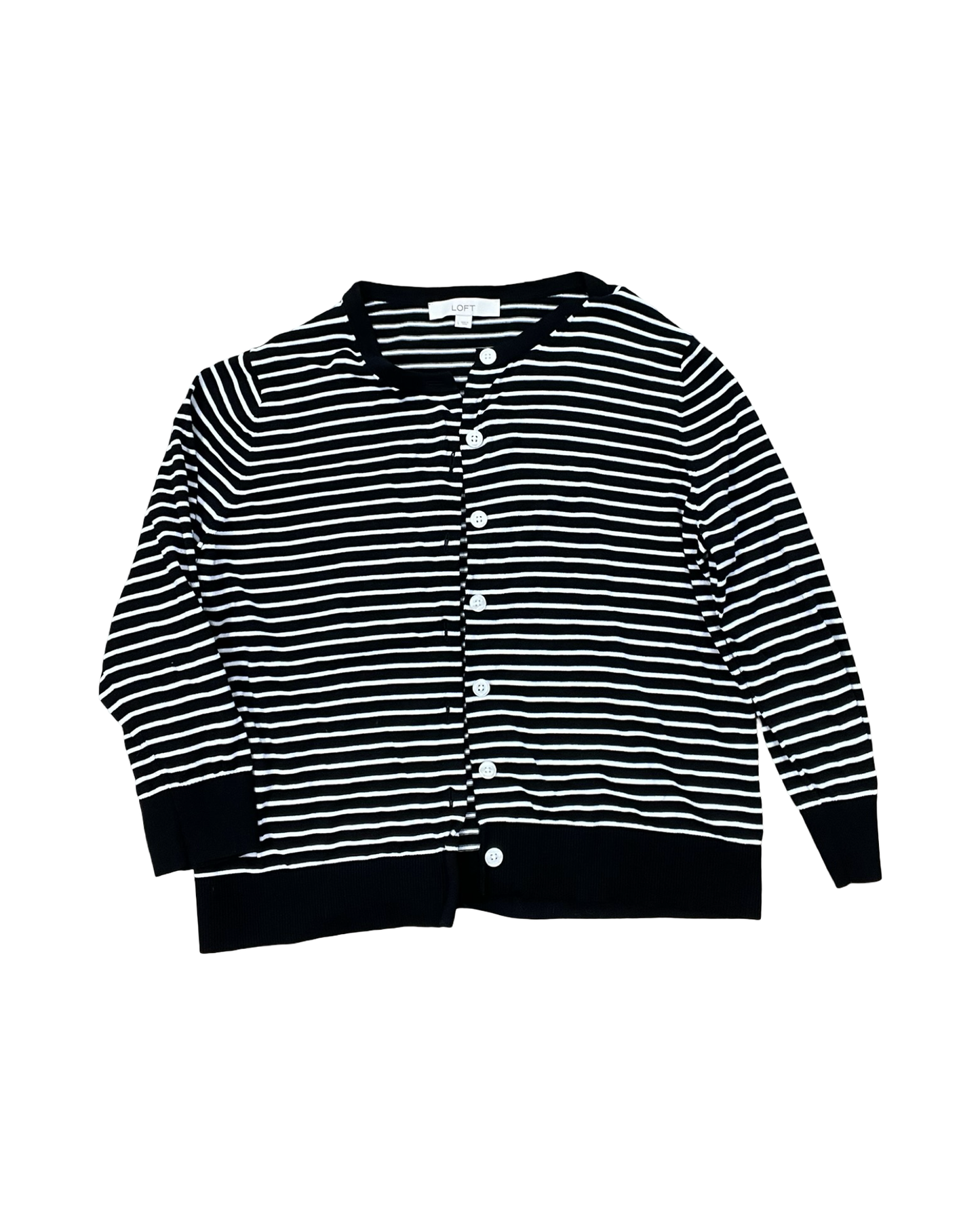 Cardigan By Loft In Black & White, Size:L
