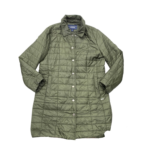 Jacket Puffer & Quilted By Lands End In Green, Size:14
