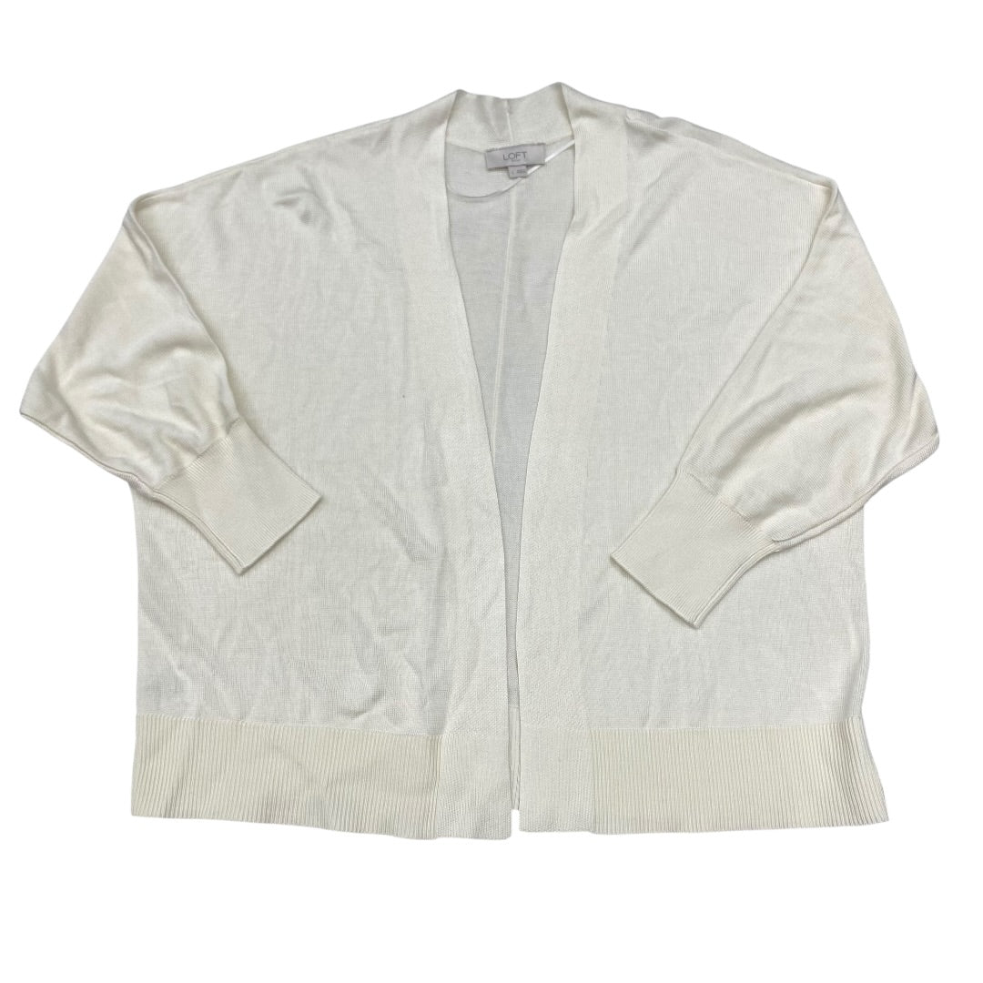 Cardigan By Loft In Cream, Size:L