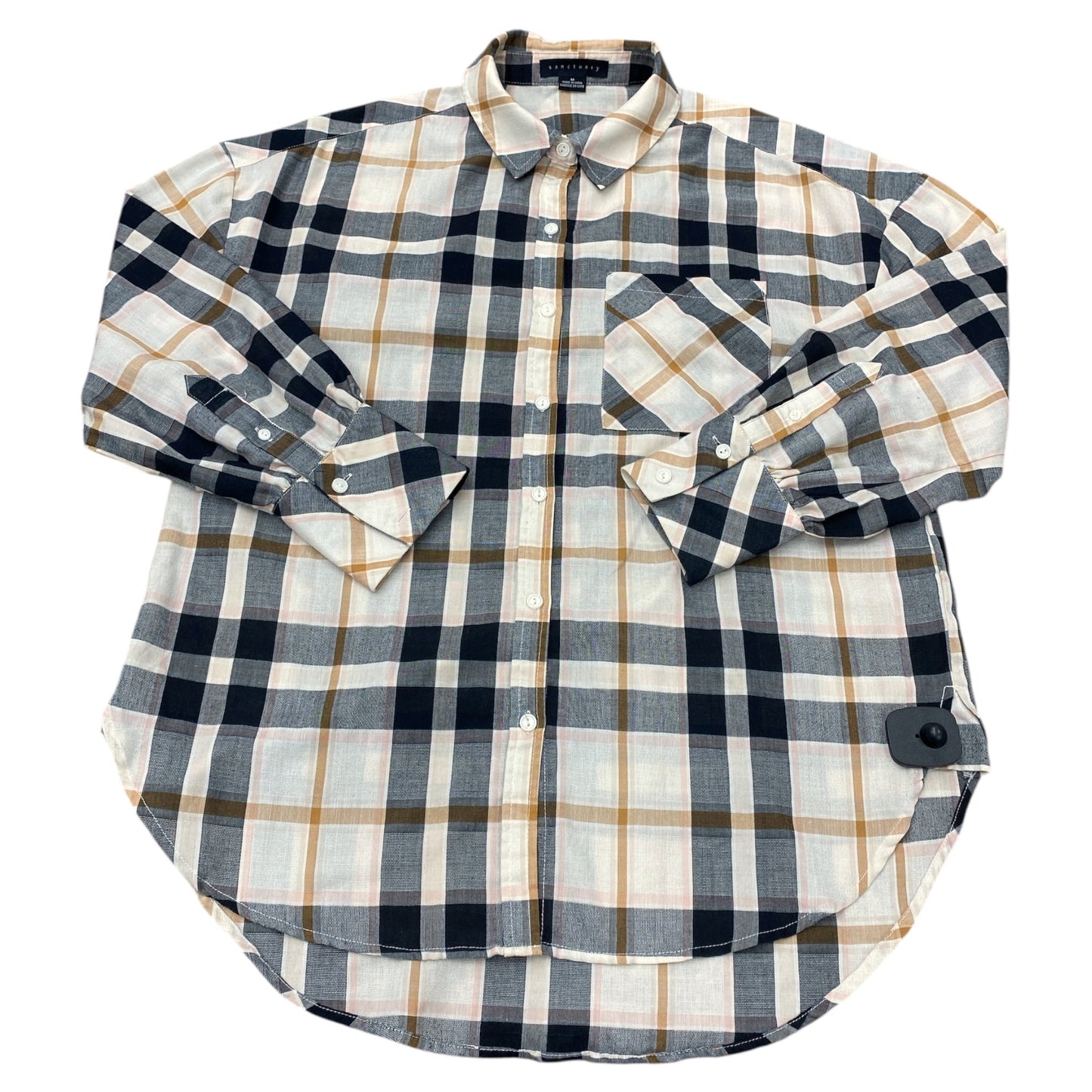 Top Ls By Sanctuary In Plaid Pattern, Size:M