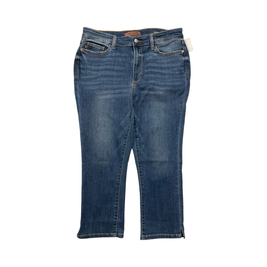 Jeans Cropped By Judy Blue In Blue Denim, Size:14