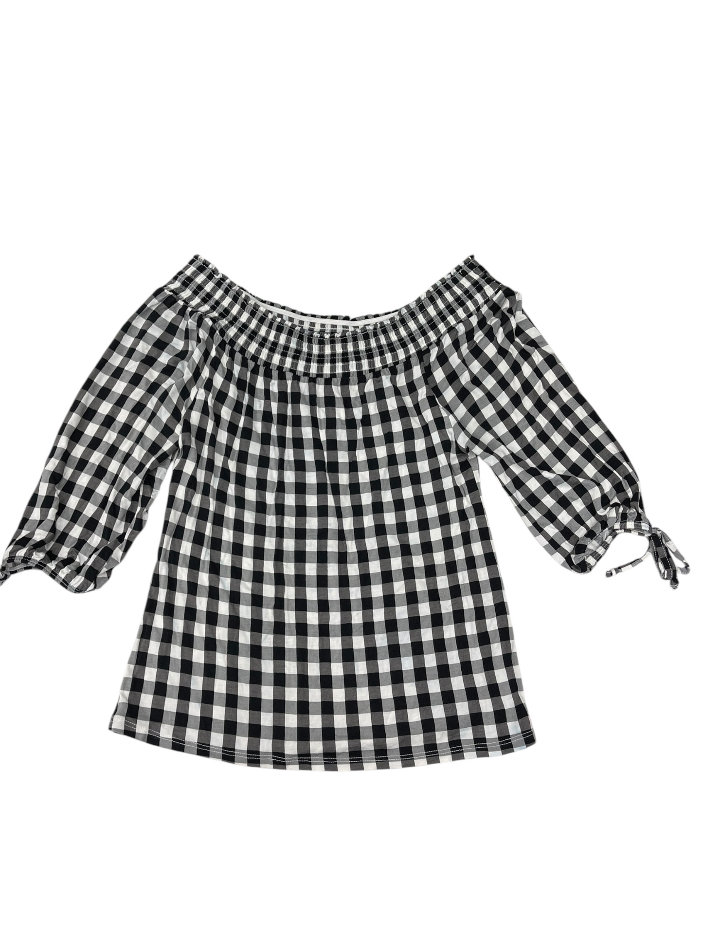 TOP 3/4 SLEEVE by VENUS In BLACK & WHITE, Size: S