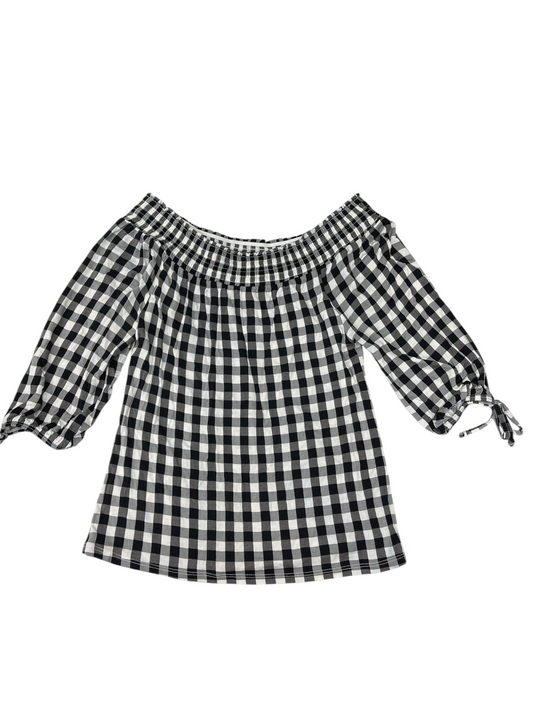 TOP 3/4 SLEEVE by VENUS In BLACK & WHITE, Size: S