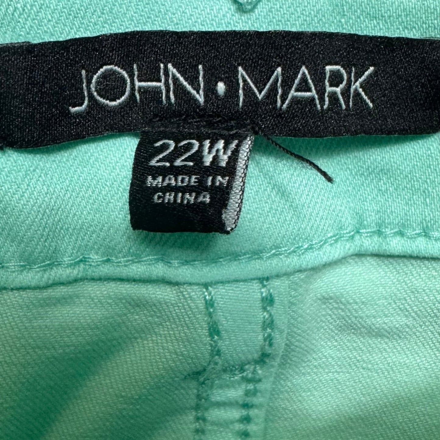 Spring Fling Crop Jeans Straight By John Mark In Aqua, Size: 22
