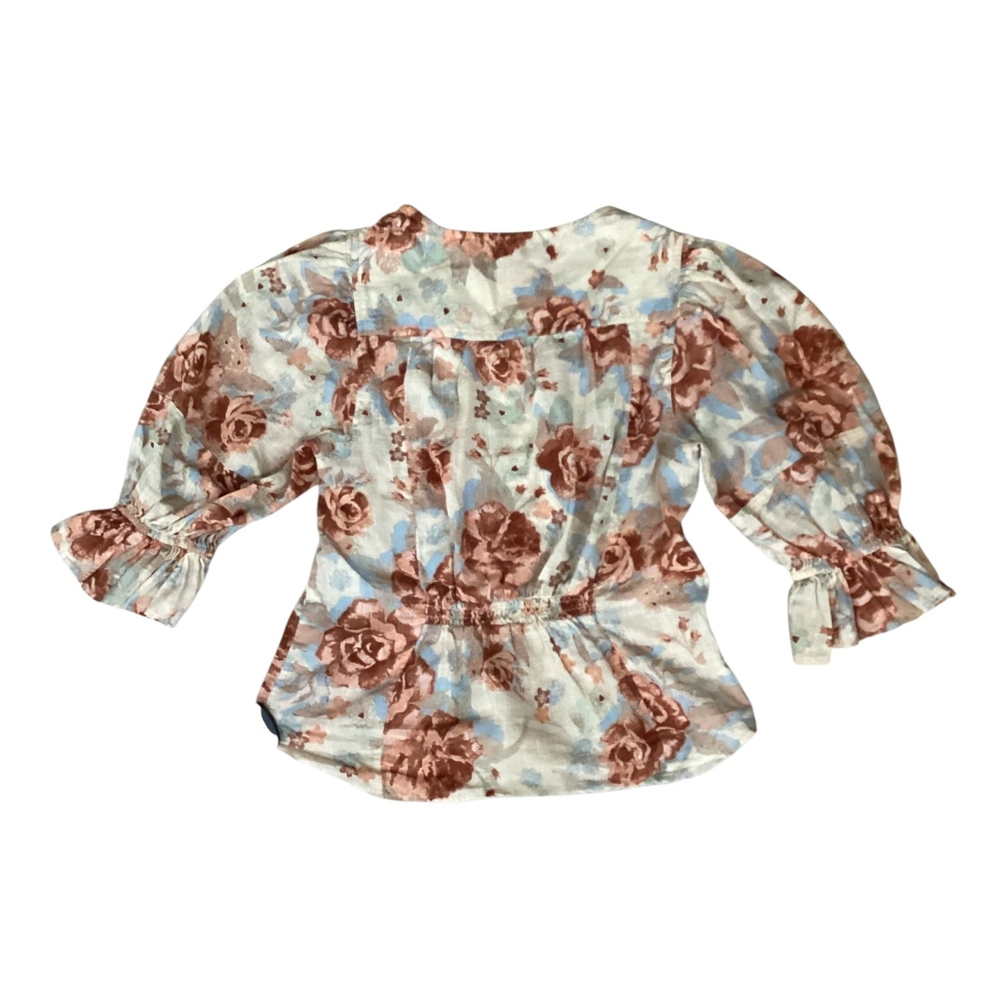 Top 3/4 Sleeve By Free People In Brown & Orange, Size:M