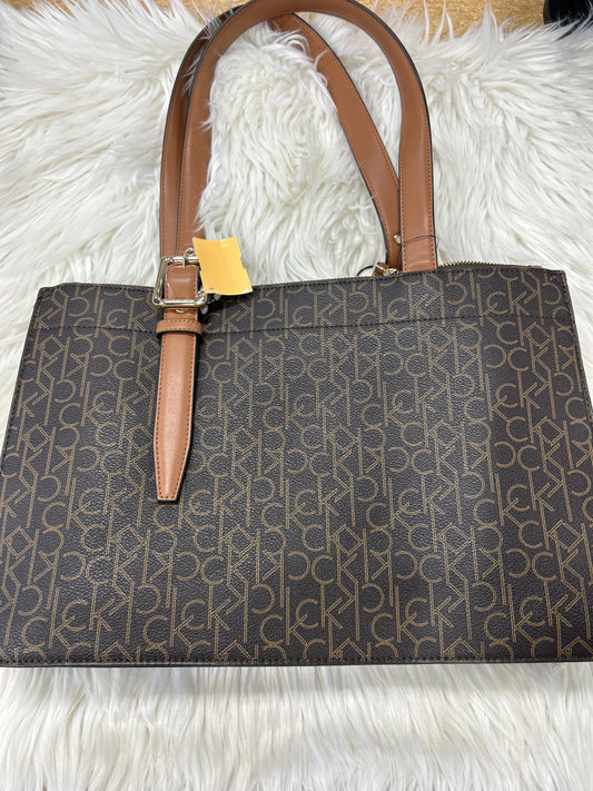 Handbag By Calvin Klein In Brown, Size:Large