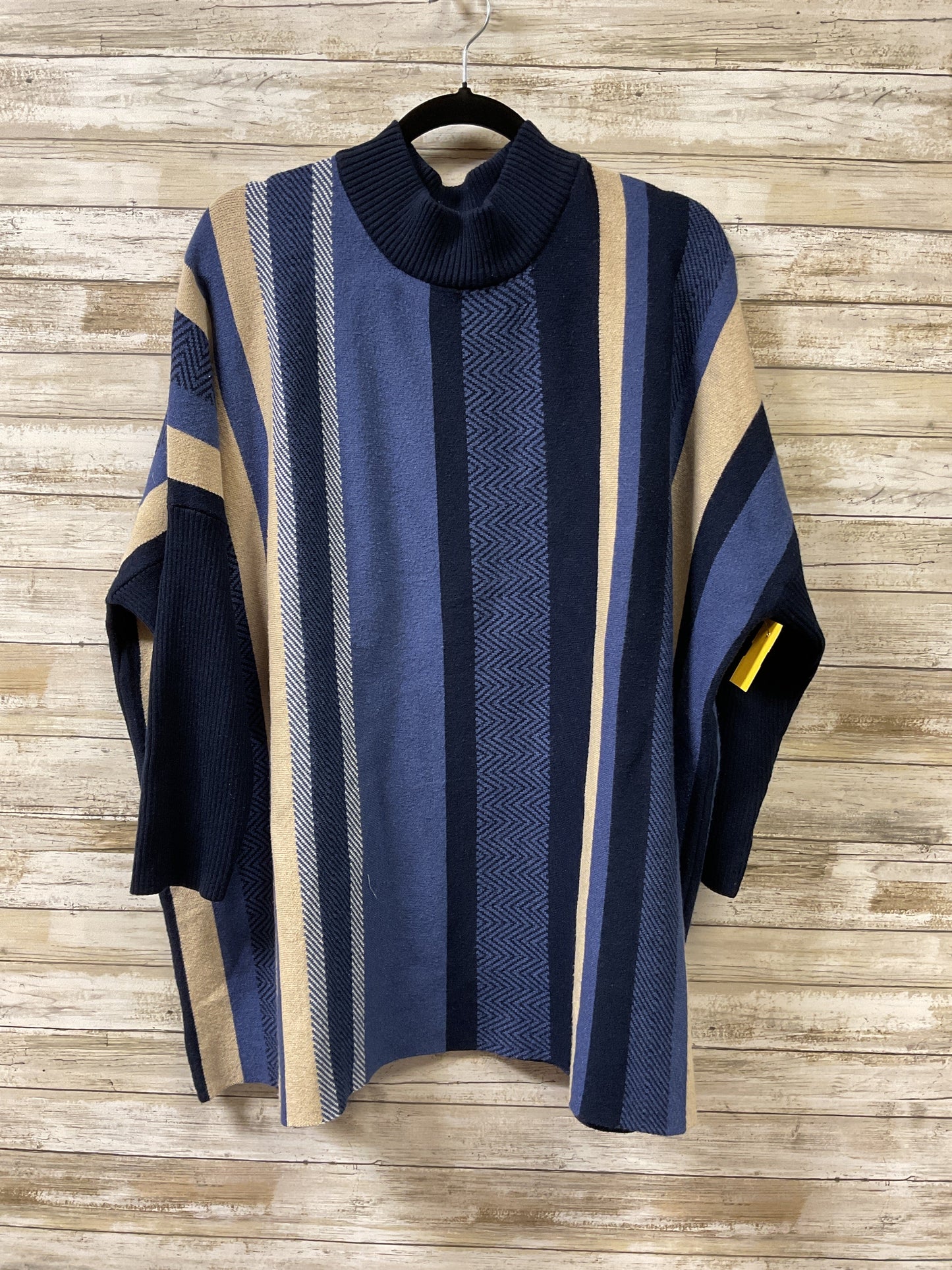 Sweater By Studio In Blue & Tan, Size:2X