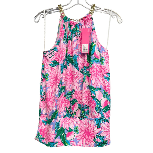 Top Sleeveless Designer By Lilly Pulitzer In Green & Pink, Size:Xs