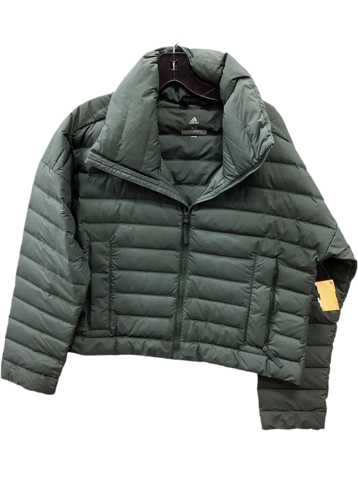 Athletic Jacket By Adidas In Green, Size:Xs