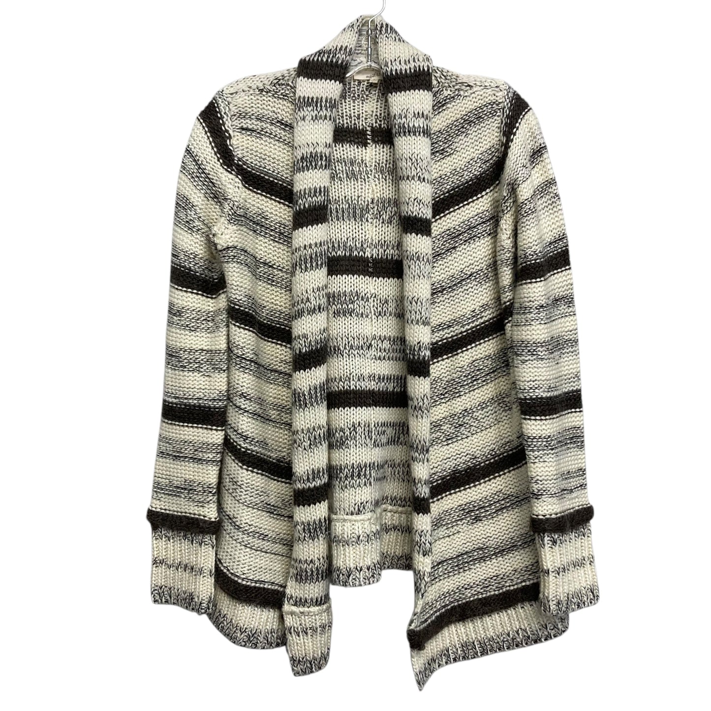 Sweater Cardigan By Mystree In Black & Tan, Size:S