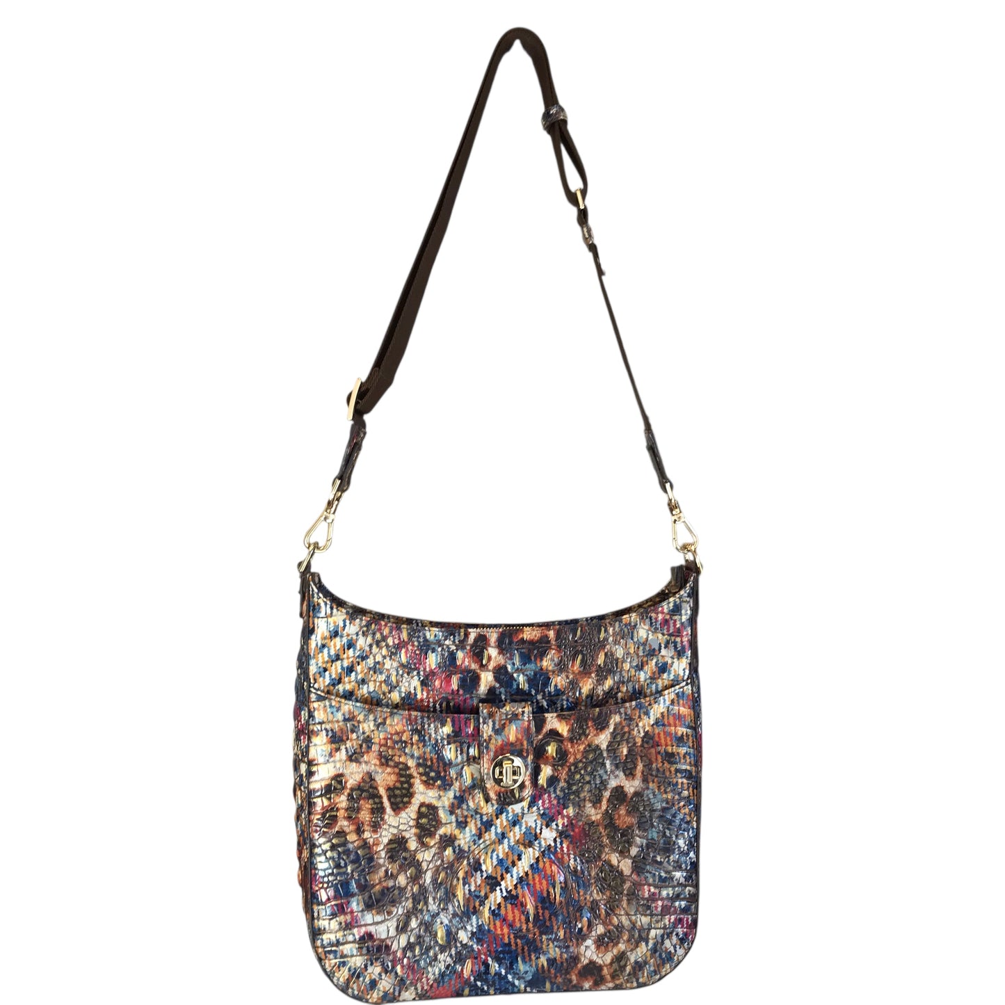 Crossbody Designer By Brahmin In Multi, Size:Large