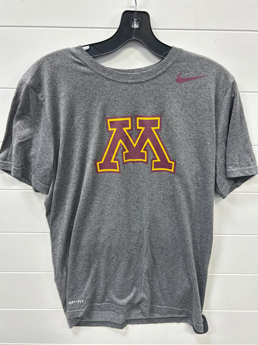 Athletic Top Ss By Nike Apparel In Grey, Size:S