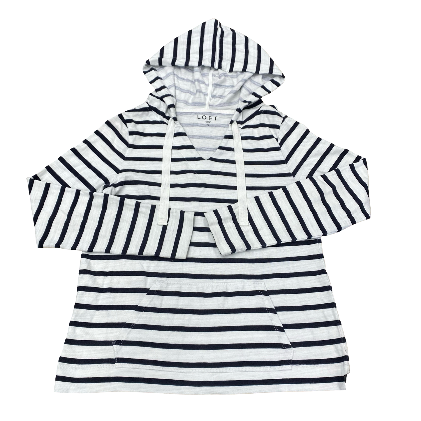 Sweatshirt Hoodie By Loft In Striped Pattern, Size:S
