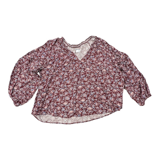Blouse Ls By Old Navy In Blue & Red, Size:2X