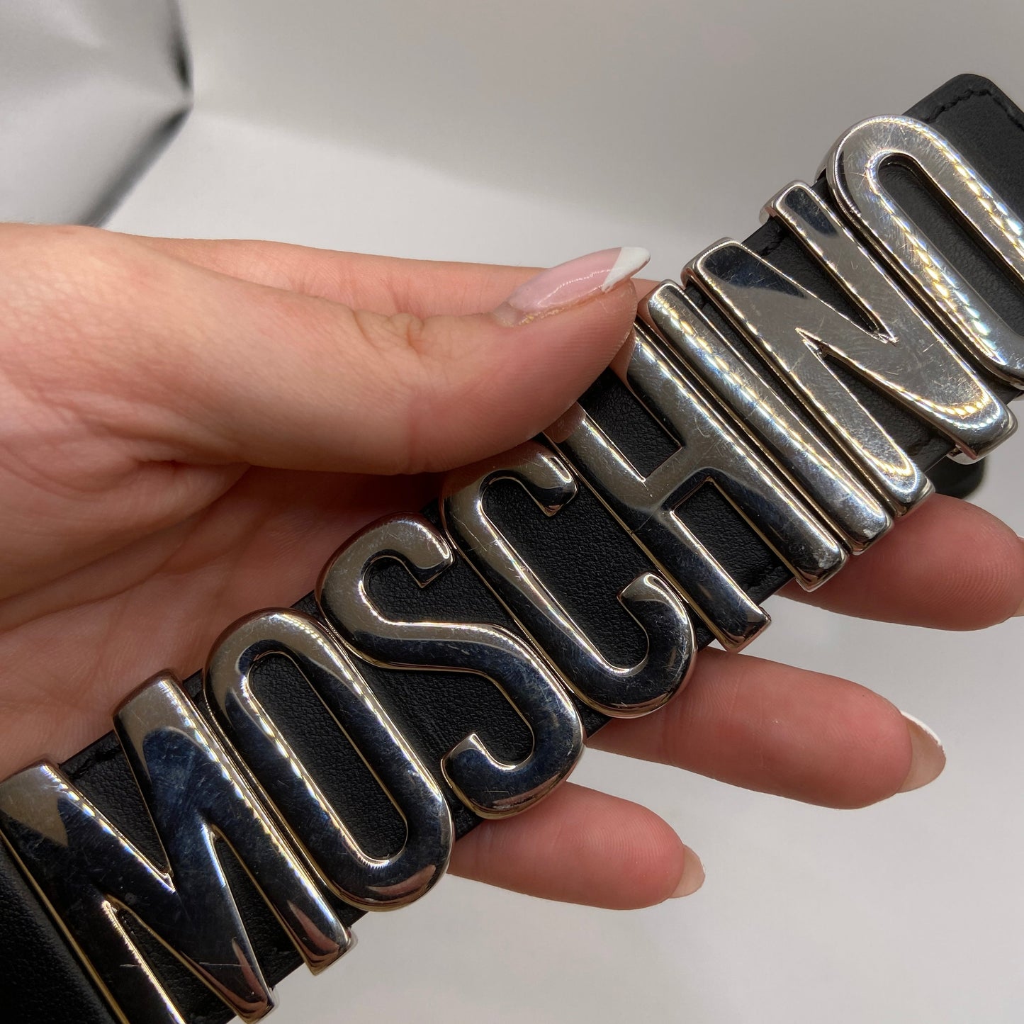 Belt Luxury Designer By Moschino, Size: Large