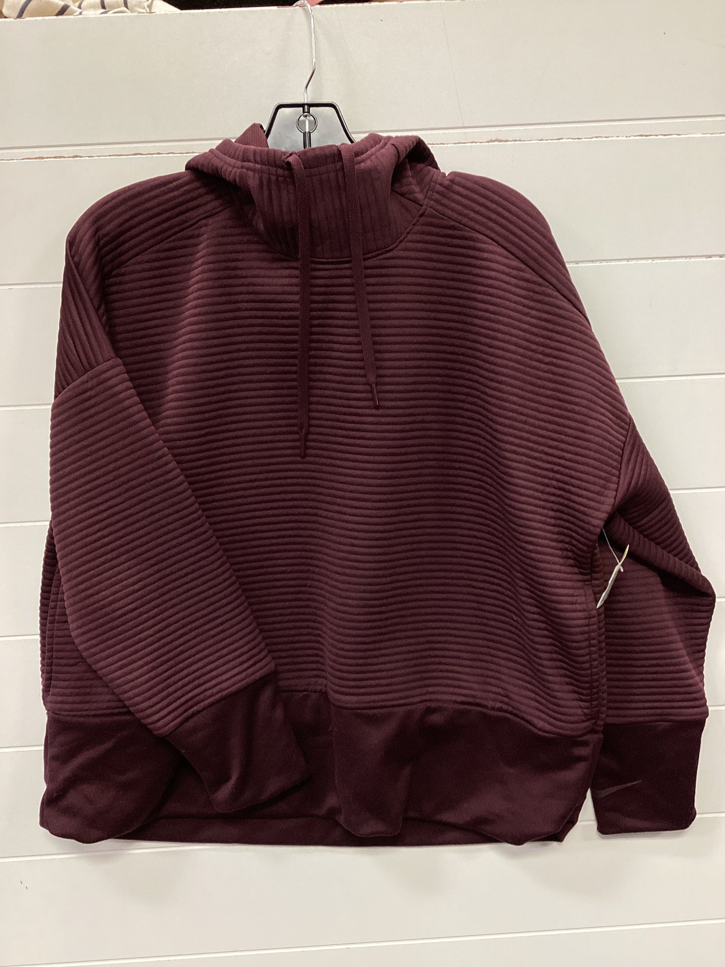 Athletic Top Ls Hoodie By Nike Apparel In Maroon, Size:L