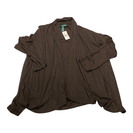 Cardigan By Lauren By Ralph Lauren In Brown, Size:2X