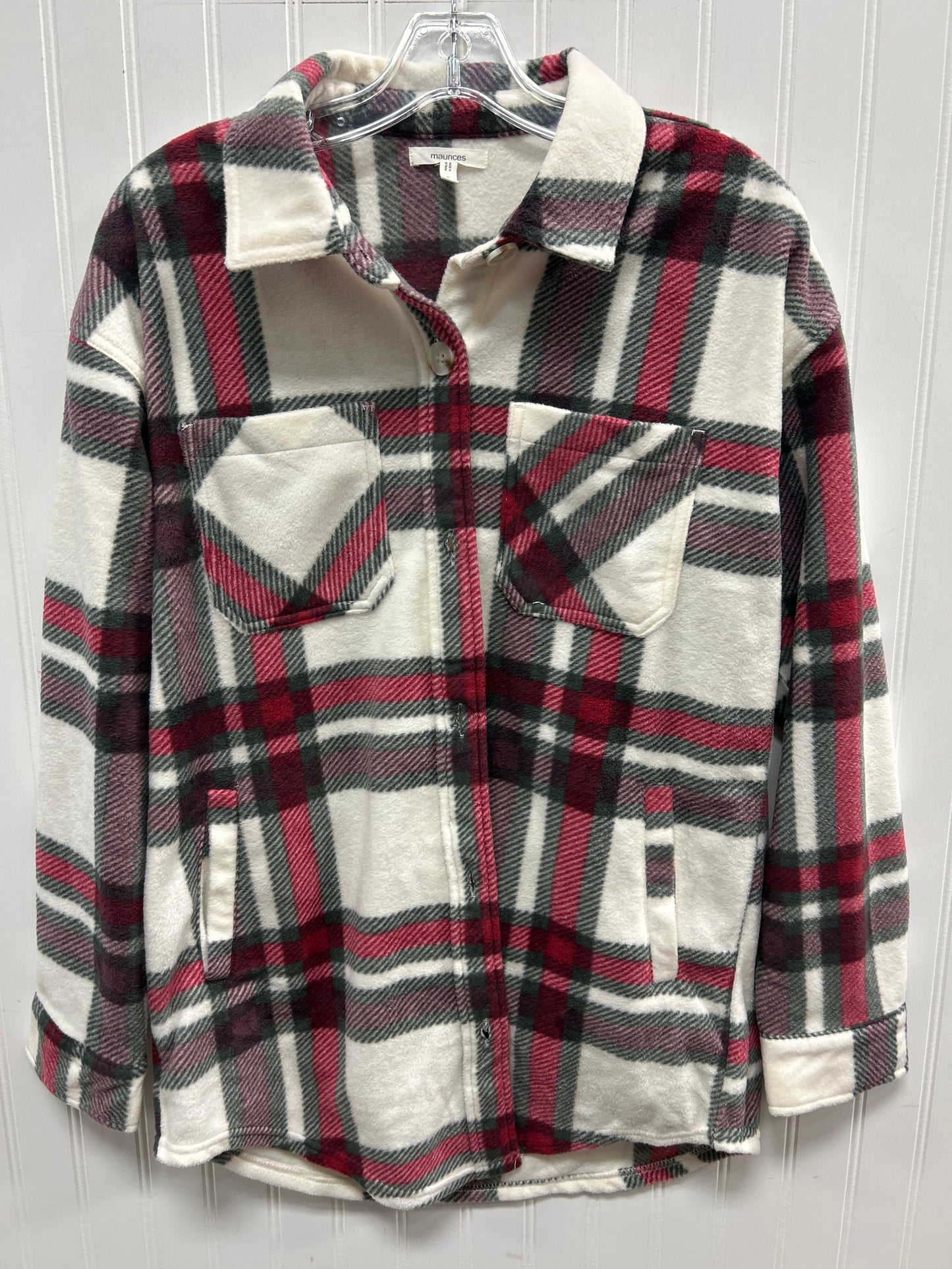Jacket Fleece By Maurices In Plaid Pattern, Size:S