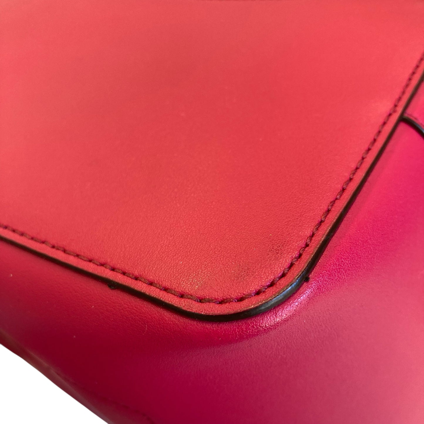 Handbag Leather By Ralph Lauren In Magenta, Size:Large