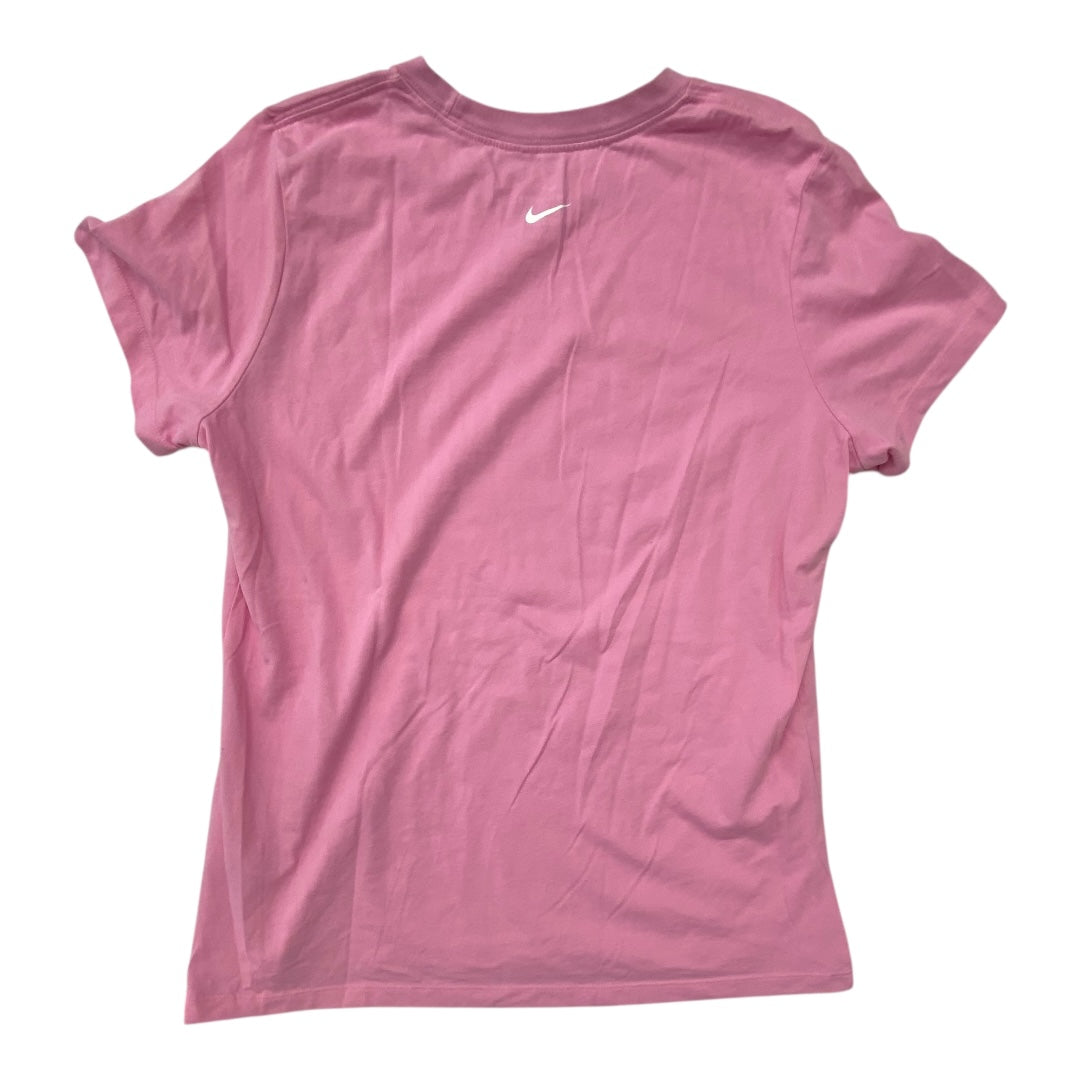 Athletic Top Ss By Nike In Pink, Size:L