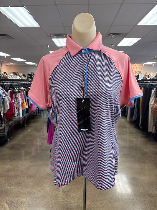 Athletic Top Ss By Head In Blue & Pink, Size:M