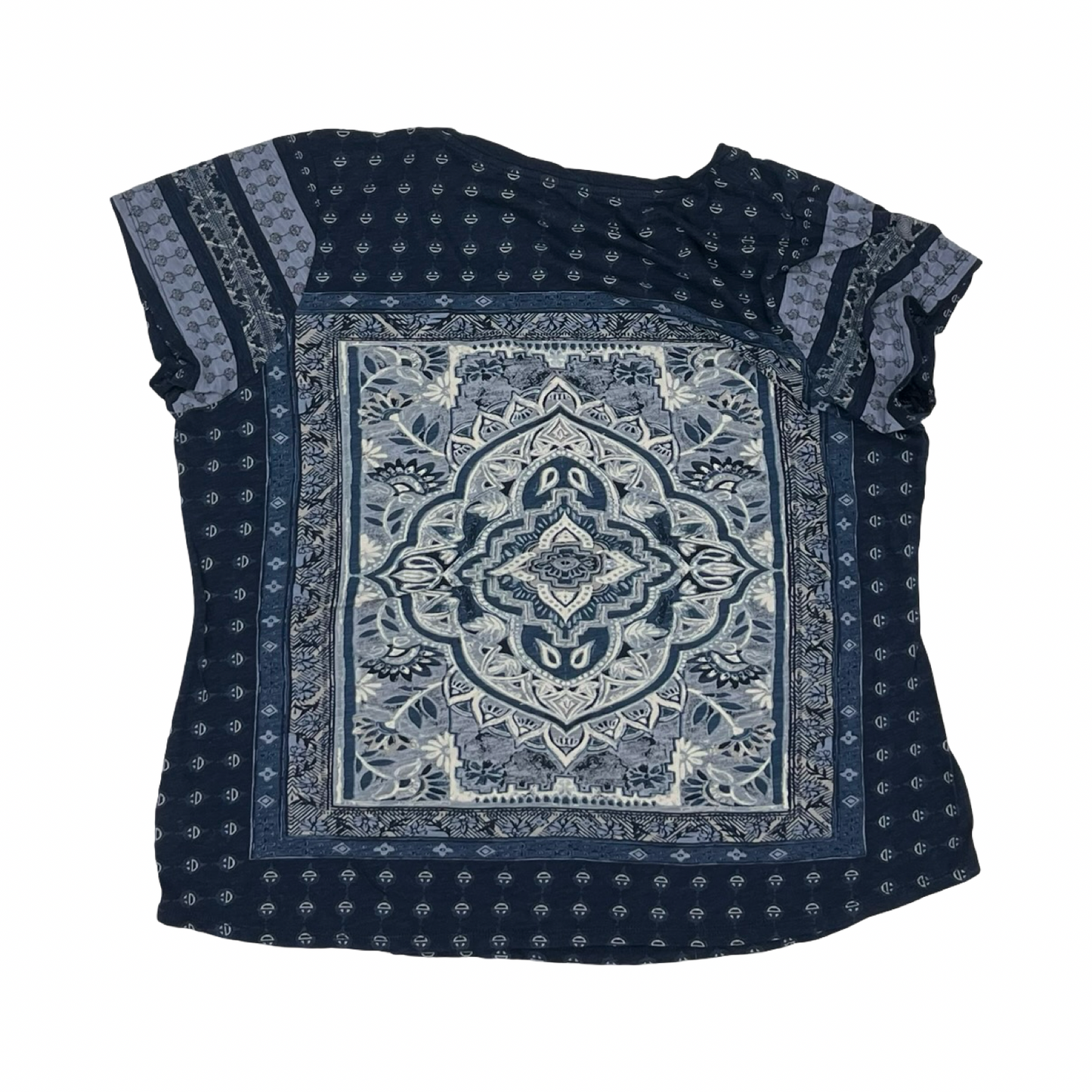 Top Ss By Lucky Brand In Blue & Cream, Size:2X