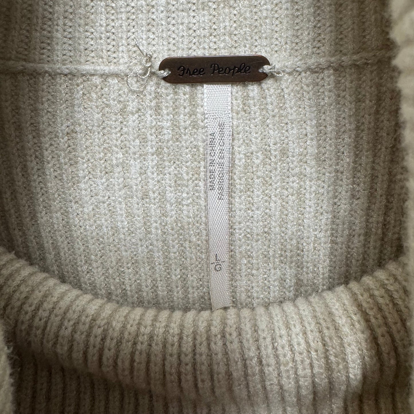 Turtleneck Sweater By Free People In Beige, Size: L