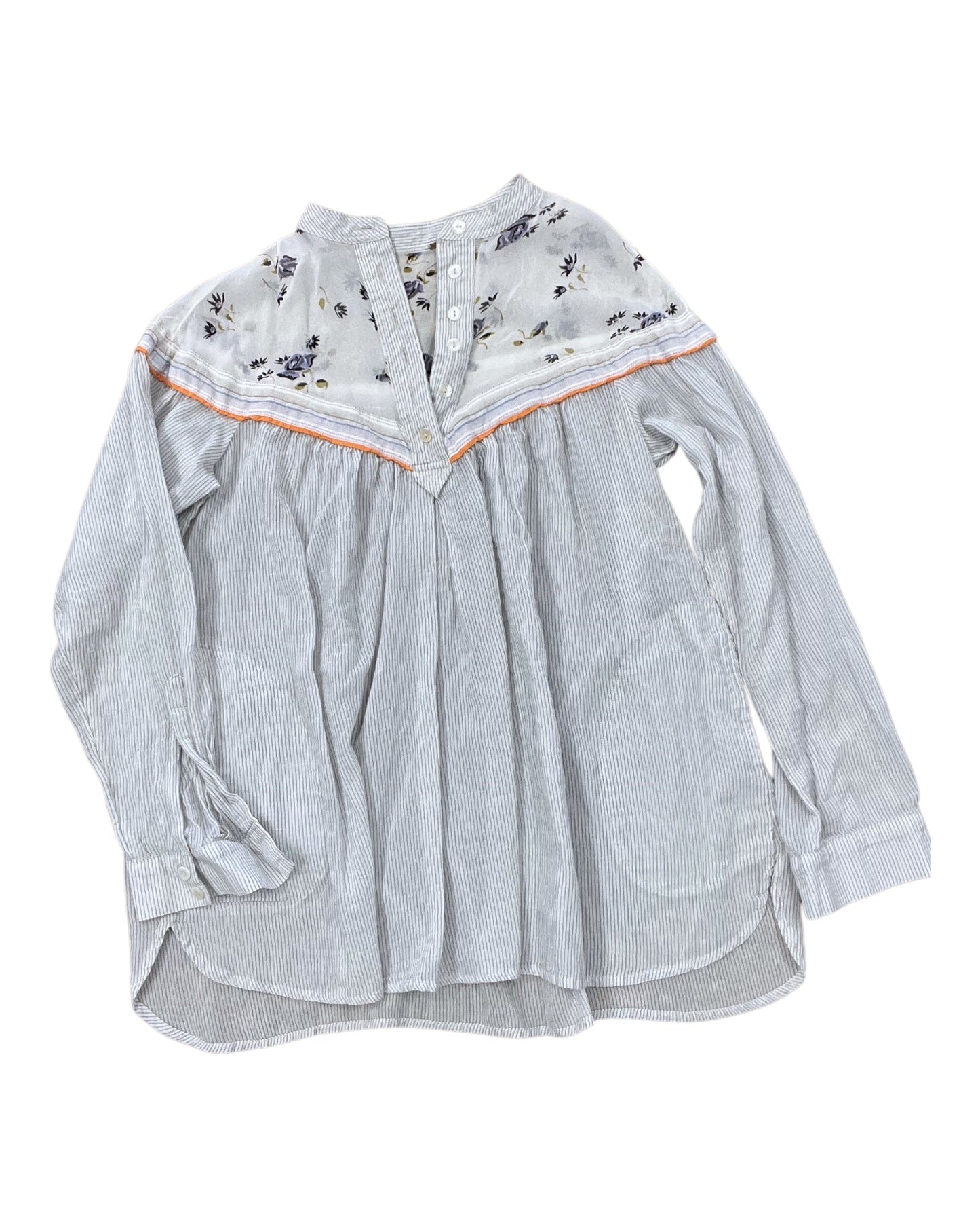 Top Ls By Free People In Grey & White, Size:Xs