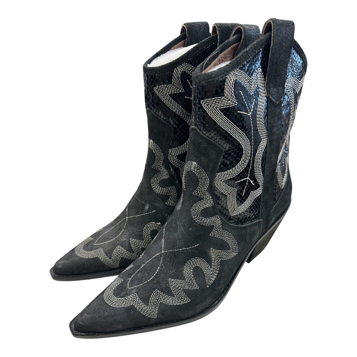 Boots Western By Donald Pliner In Black & White, Size:7.5