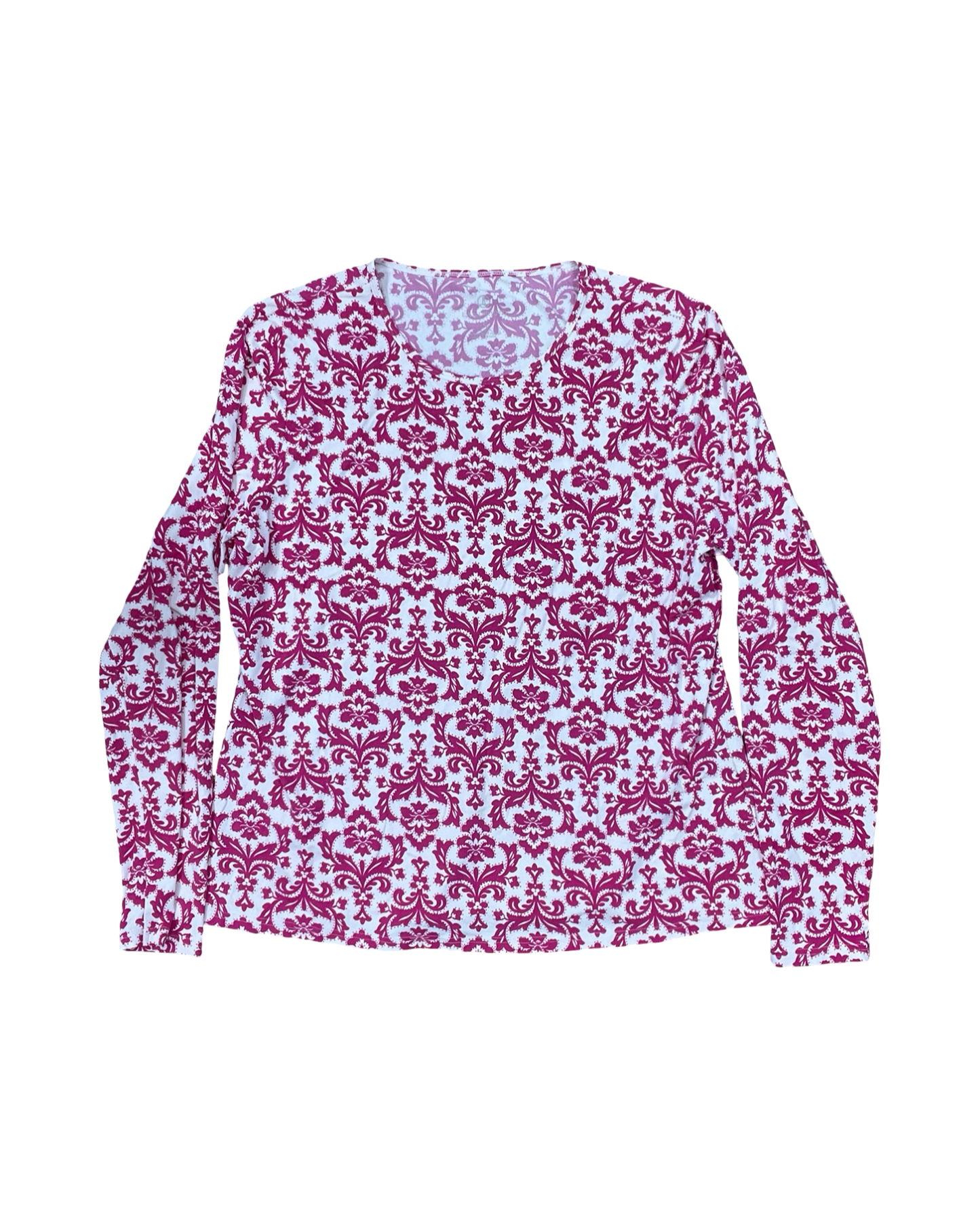 Top Ls By Lands End In Pink & White, Size:L