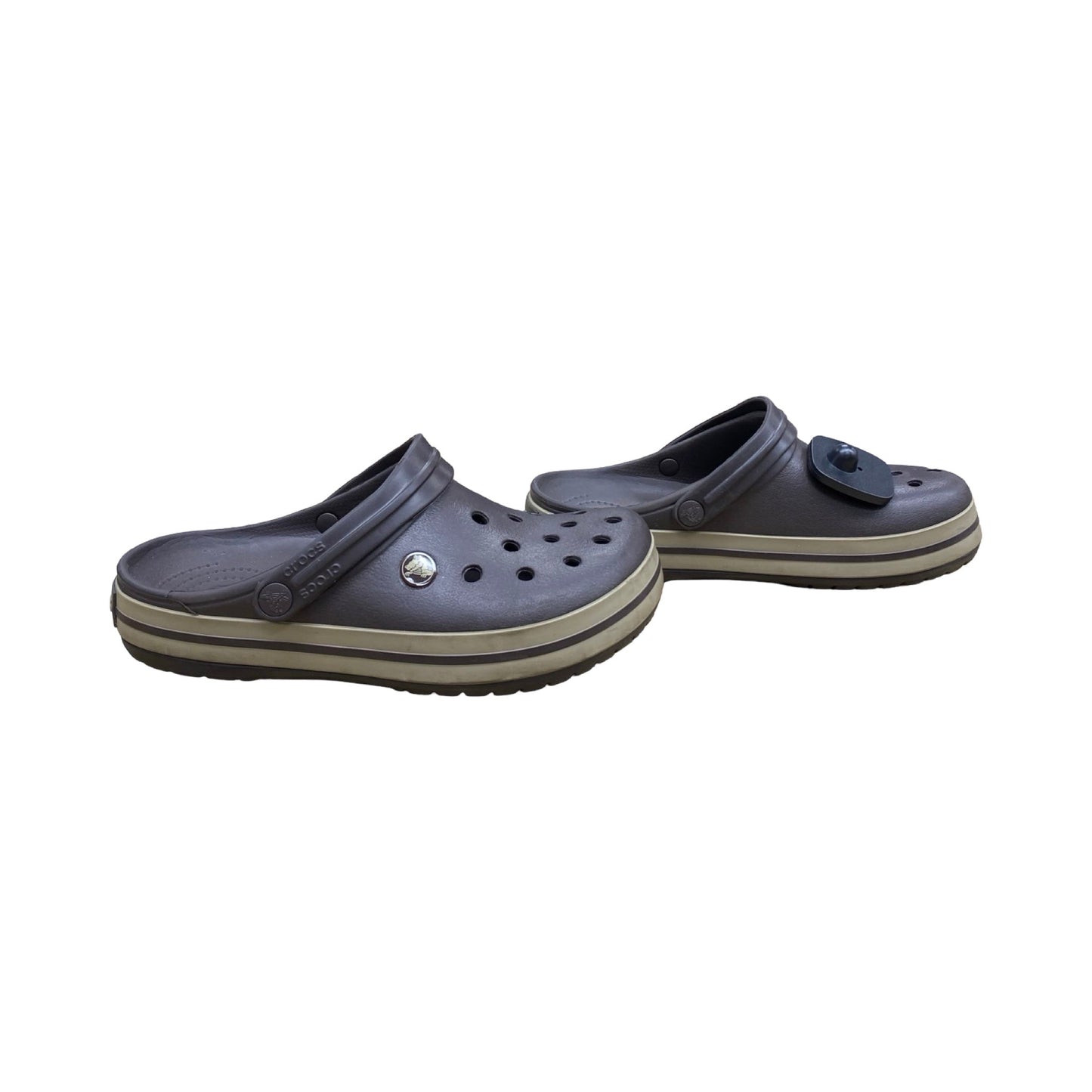 Sandals Flats By Crocs In Brown, Size:8