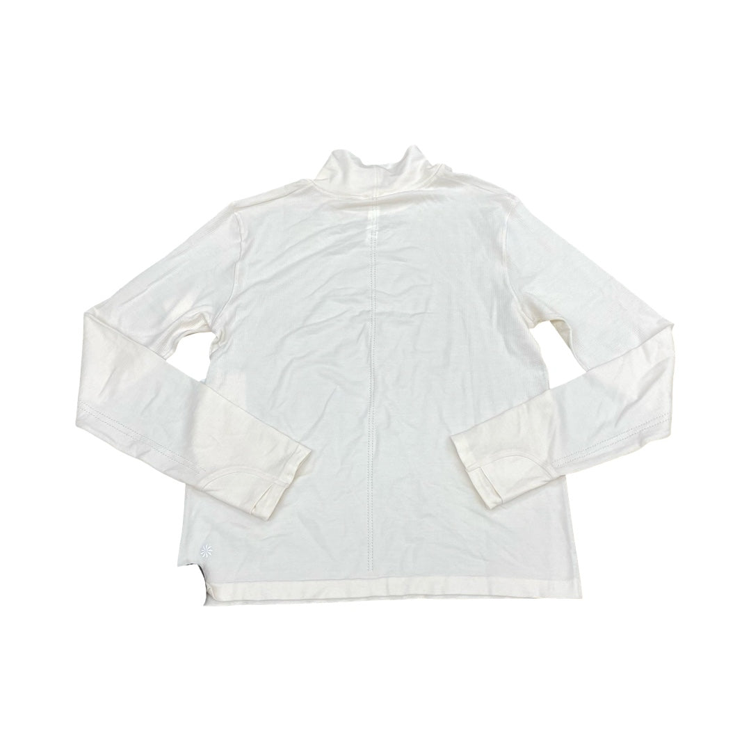 Athletic Top Ls Collar By Athleta In Cream, Size:L