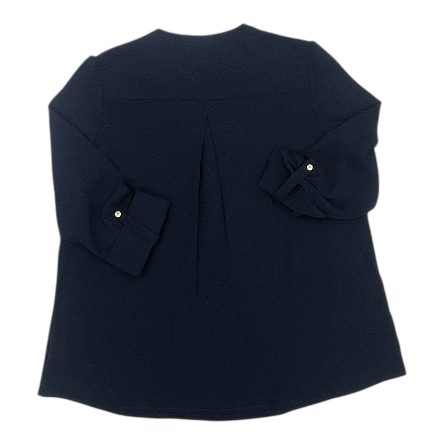 Blouse 3/4 Sleeve By Kim Rogers In Navy, Size:L