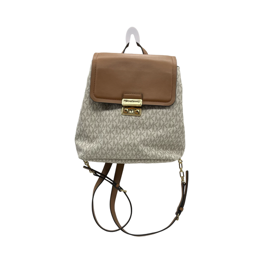 Backpack Designer By Michael Kors In Cream & Tan, Size:Medium