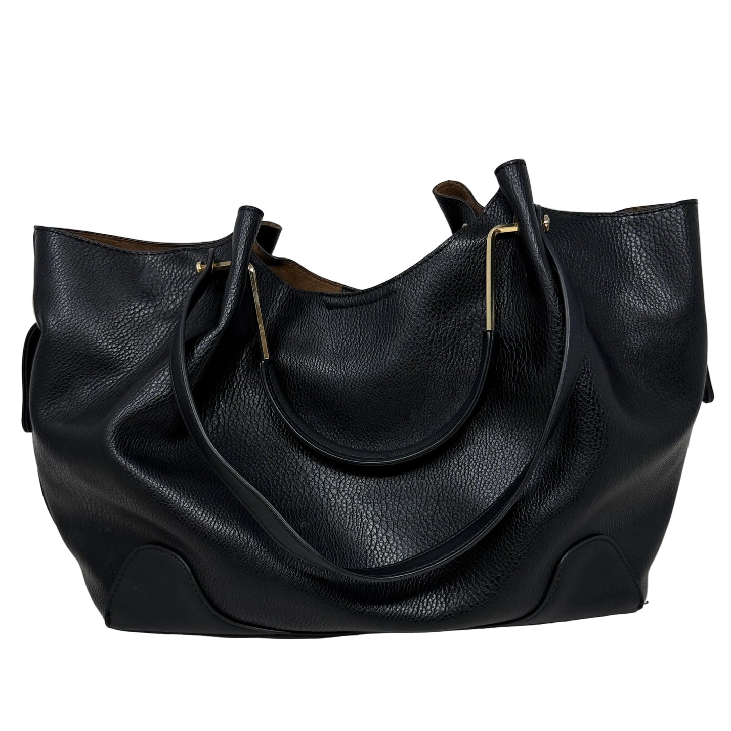 Squared Vegan Leather Tote Designer By Sondra Roberts, Size: Medium