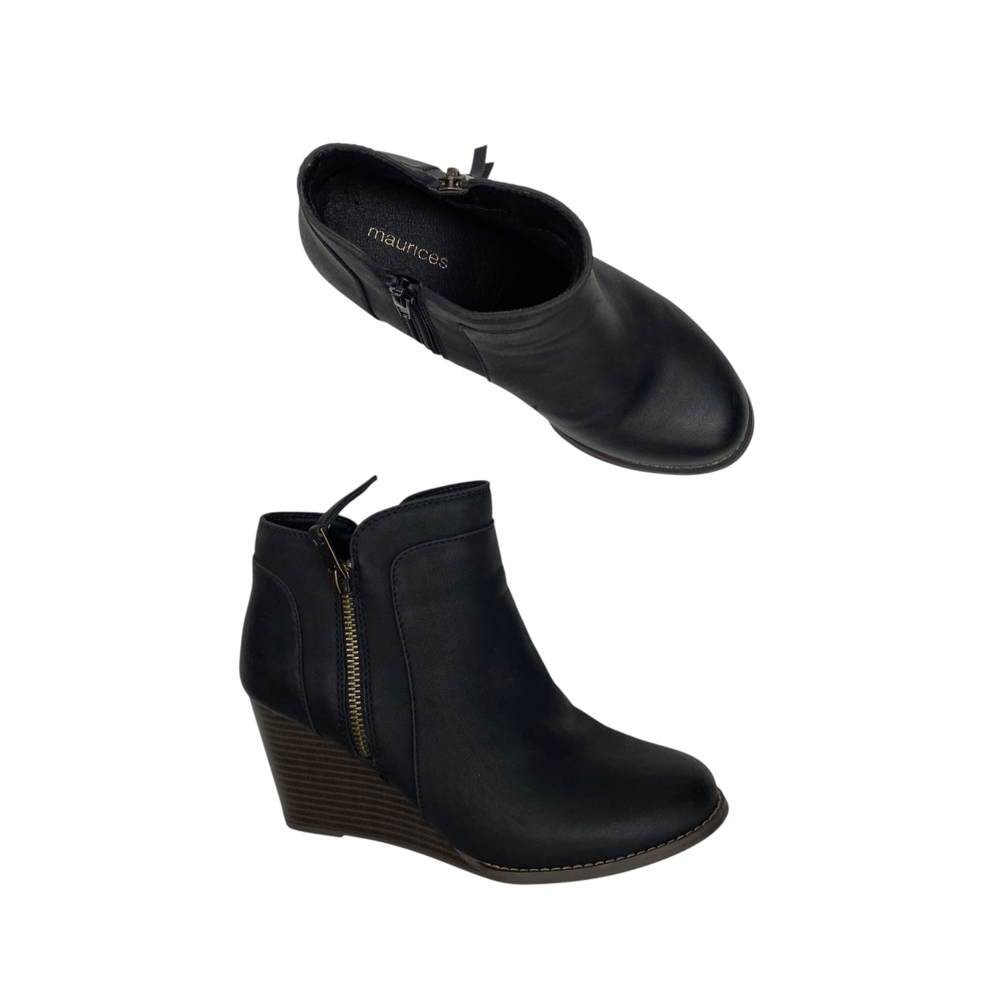 Boots Ankle Heels By Maurices In Black, Size:8
