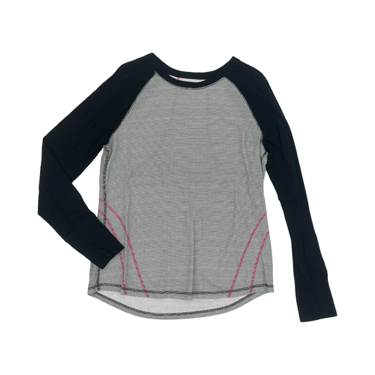 Athletic Top Ls Crewneck By Tek Gear In Black & White, Size:L