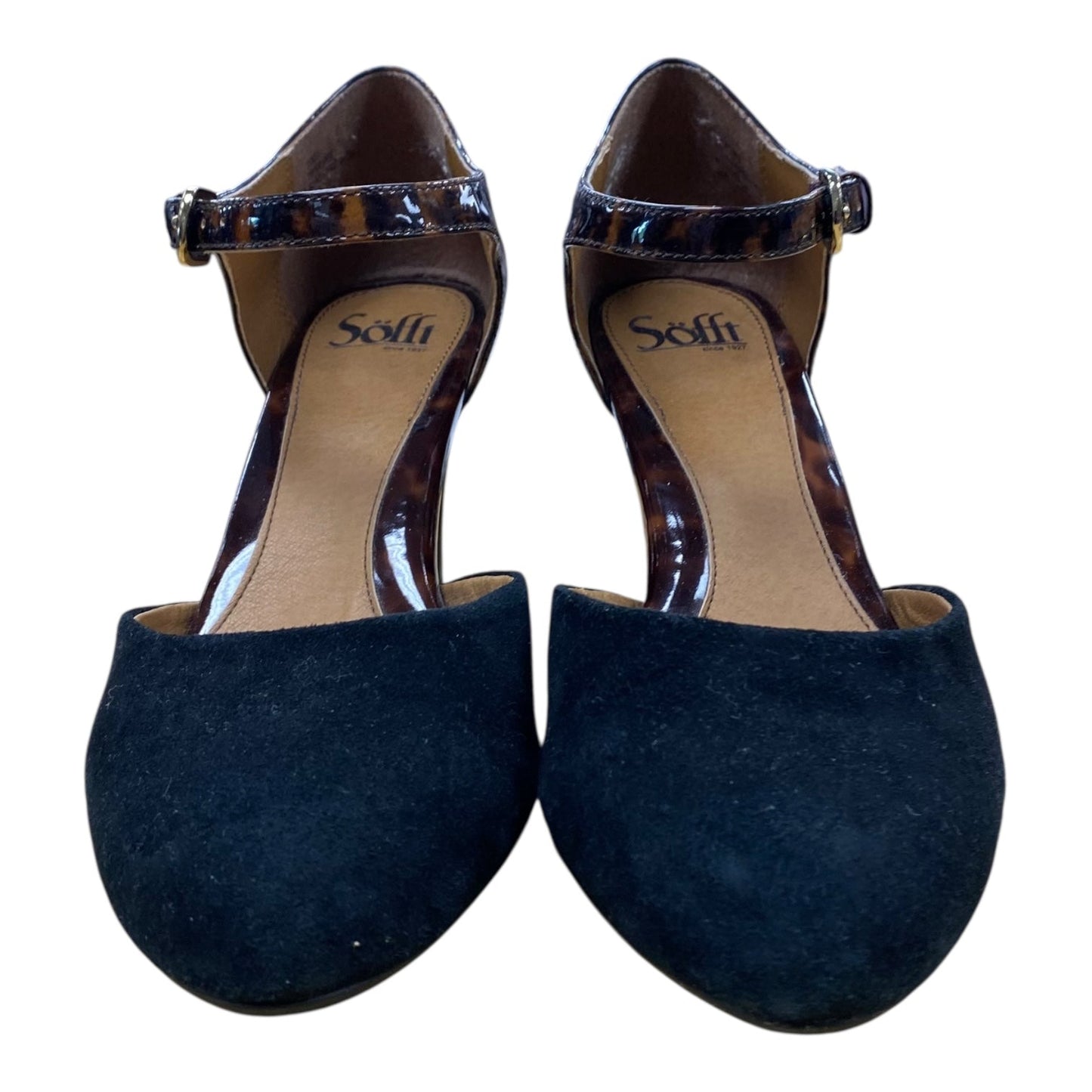 Shoes Heels Kitten By Sofft In Black & Brown, Size:8